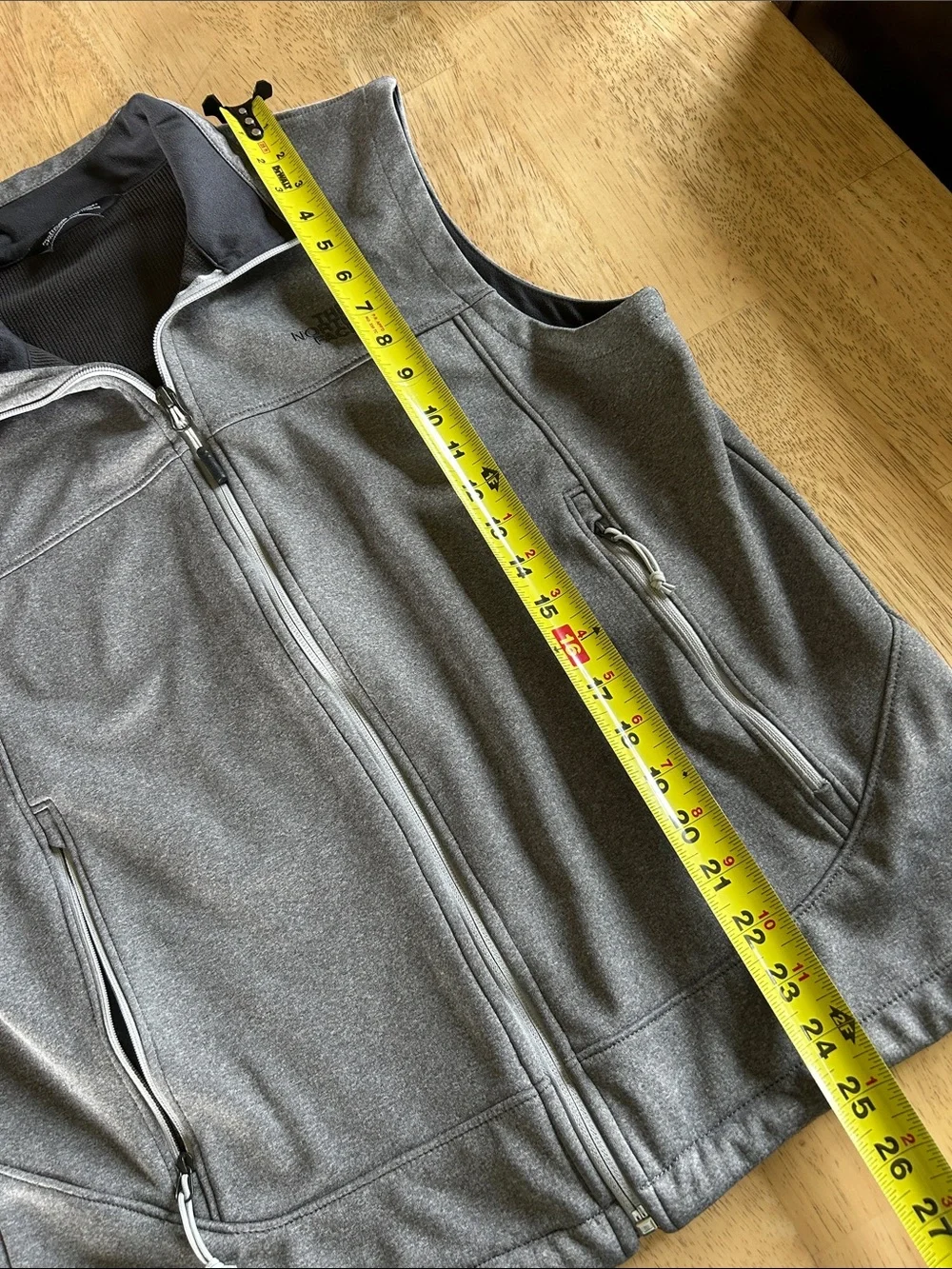 The North Face Men's Heather Gray Softshell Vest - Full Zip